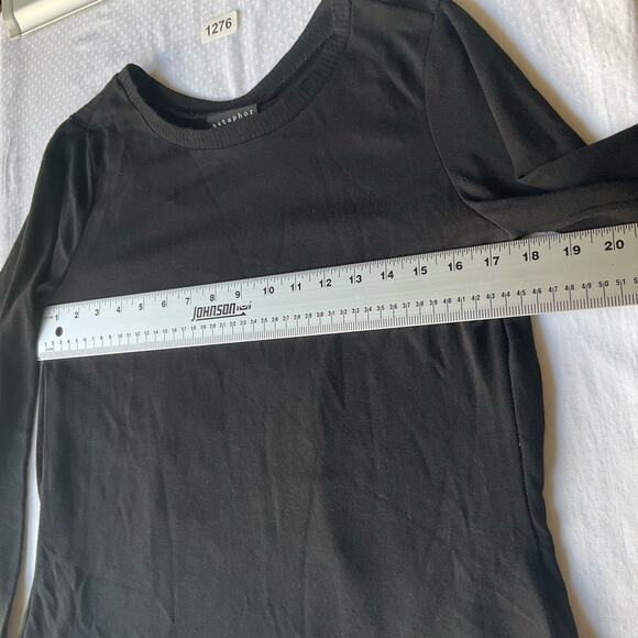 Metaphor Women’s Long Sleeve Screw Neck Blouse size S, Black White,Floral Detail - Picture 3 of 8